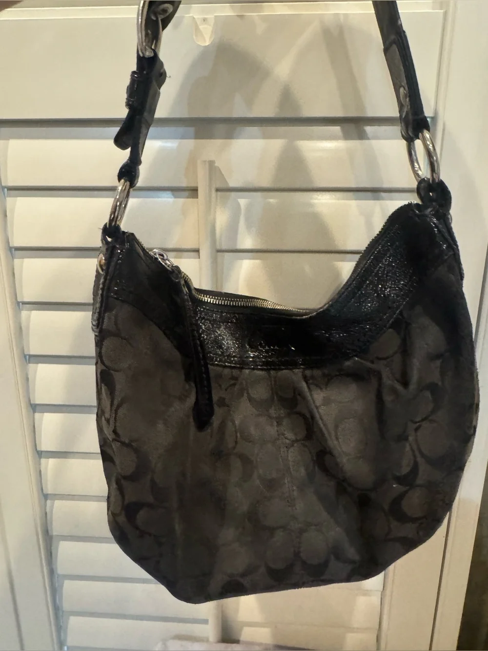 Coach Soho Pleated Signature Black Pleated Hobo 13740-Y2K